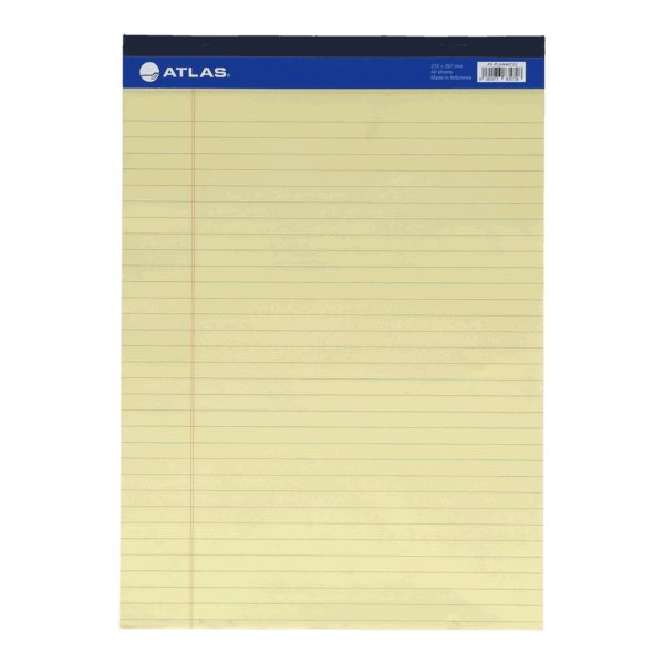Atlas Legal Pad A4 Yellow — 40 Sheets